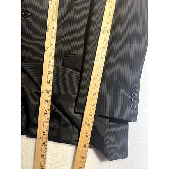 Calvin Klein 44L Mens Blazer Charcoal Gray Micro Stripe Sport Jacket - Picture 15 of 16
